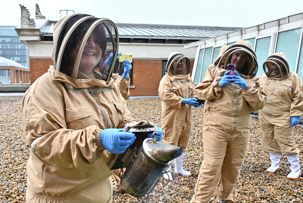 Brindley is buzzing this week as our tenant's teams visited the Brindley bees! We suited up and were up close and personal with the bees while learning more about their daily lives.