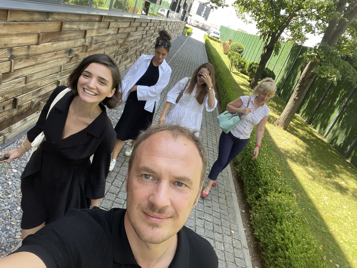Petrit's tweet photo. At @klankosova_tv studios with @GresaStatovci @RinaAbazi Drita Desku, on our way to recording our video/podcasts on our @MFKosovo projects. #MomenteteMileniumit https://t.co/Qn6FiEZiIV