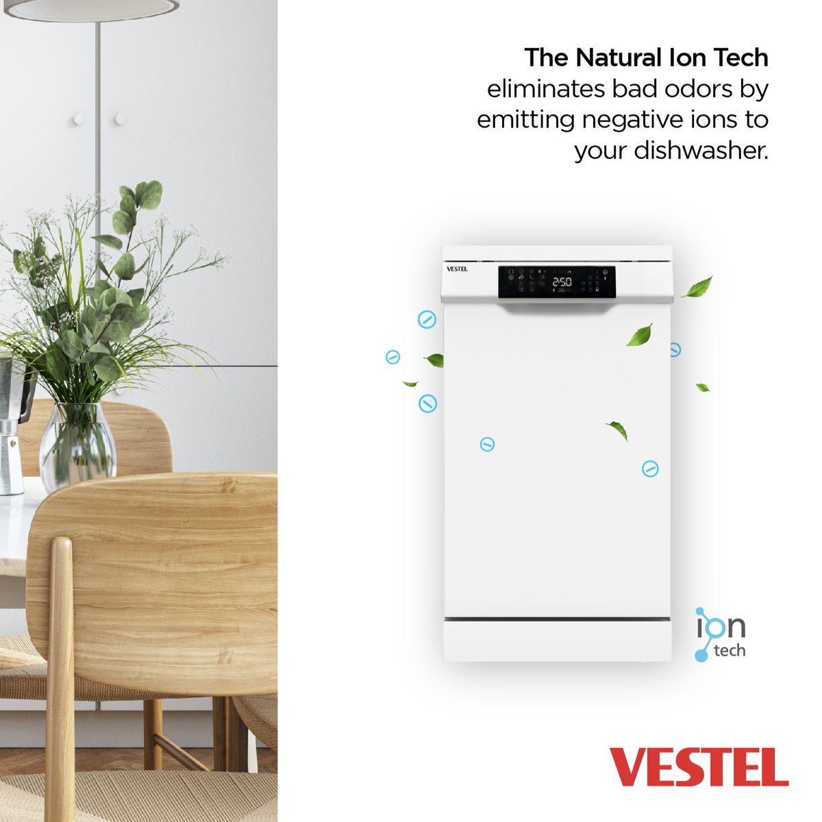 Vesteltradeco's tweet image. Meet the #Vestel A series with Natural Ion Tech technology.
 
The Natural Ion Tech in Vestel dishwashers eliminates bad odors by emitting negative ions to your dishwasher. This way, there is no trace of bad odors caused by dirty dishes! 
 
#Vestelinternational #IonTech #ASeries