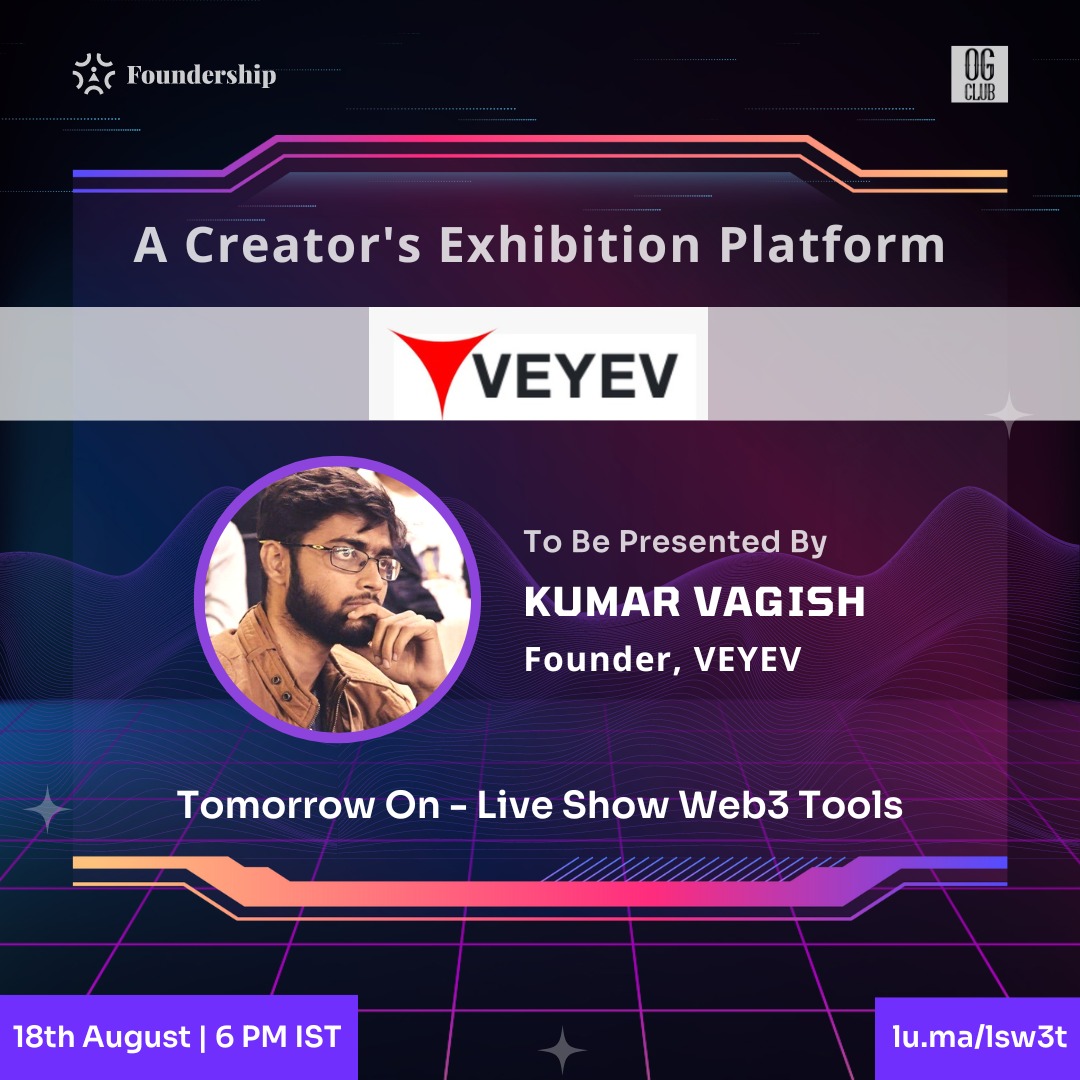 strongvaggy's tweet photo. I am presenting tomorrow @FoundershipHQ event! Will be great to see you guys there. #product #Web3 https://t.co/EsmogDGxop