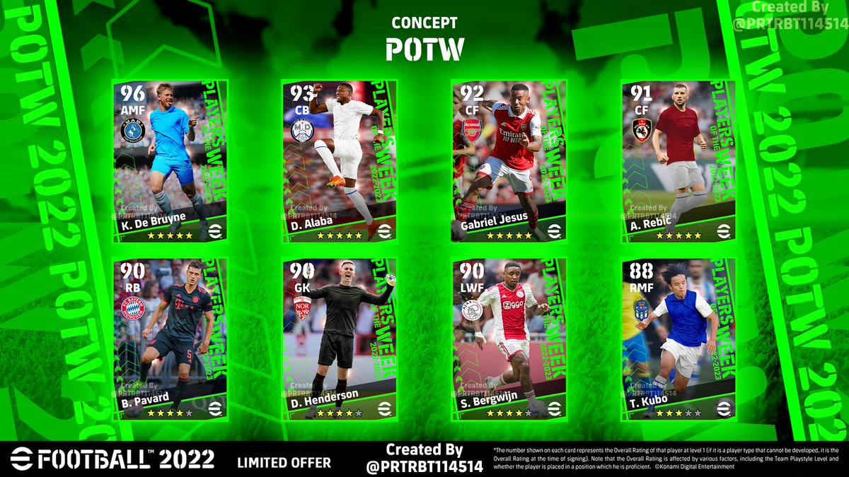[Concept Art] POTW
This time I chose 8 players🤔.I made this mainly to practice editing skills, not to make predictions.Hope you like it🙂.
#eFootball22 #eFootball #eFootball2022
