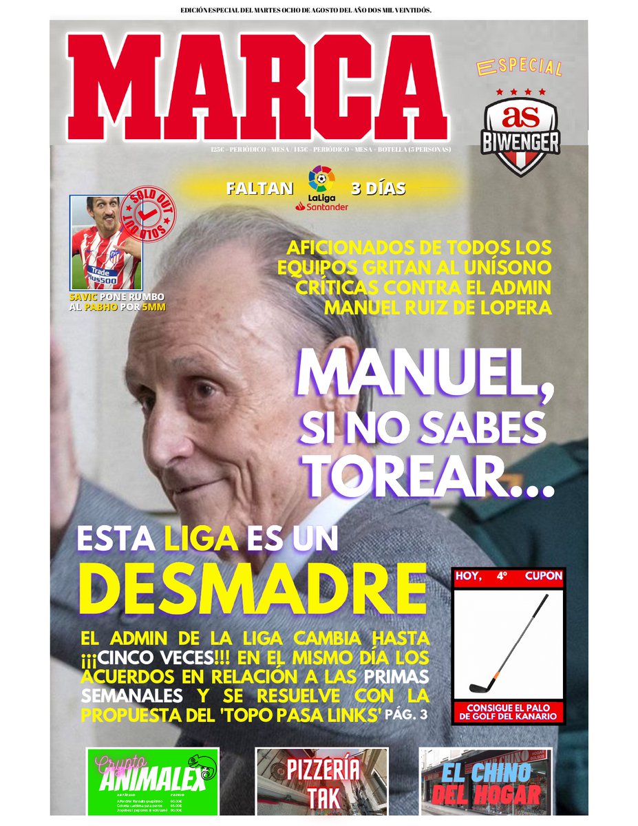 PortadaBiwenger's tweet photo. PORTADA MARTES 9 DE AGOSTO | Edición especial https://t.co/KLVXIDEm5F