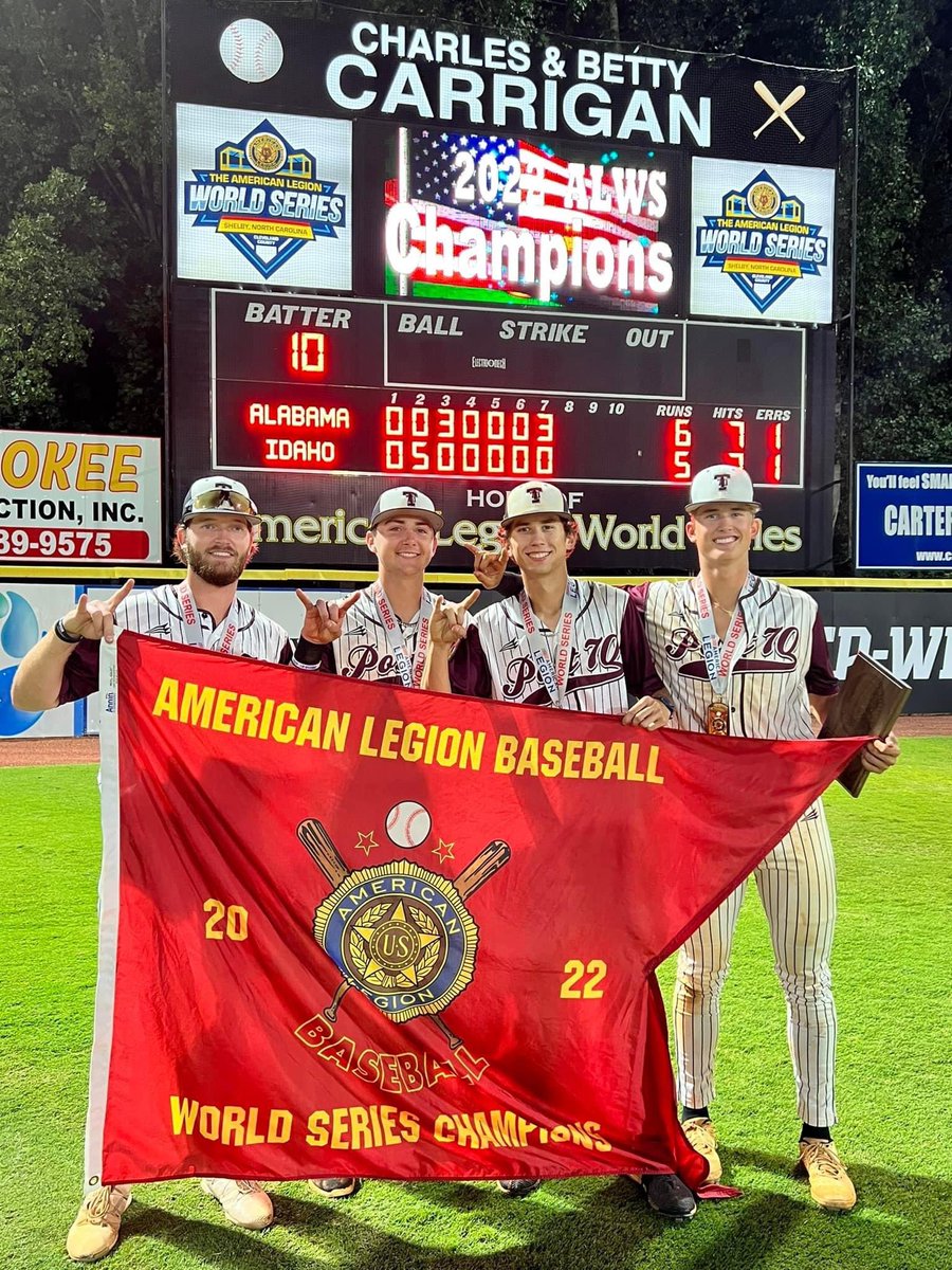 SU Athletics (@suscc_athletics) on Twitter photo Congrats to Walker Stallworth, Tanner Taylor, Trey Cavanaugh, and Doug Johnson! Members of the <a href="/post70baseball/">Troy AL Post 70 Baseball</a> American Legion Baseball World Series Champions! Ok guys! Now get on back! You have a semester to start and a new field for you to show out on! #gobison #bisonbaseball Congrats to Walker Stallworth, Tanner Taylor, Trey Cavanaugh, and Doug Johnson! Members of the <a href="/post70baseball/">Troy AL Post 70 Baseball</a> American Legion Baseball World Series Champions! Ok guys! Now get on back! You have a semester to start and a new field for you to show out on! #gobison #bisonbaseball