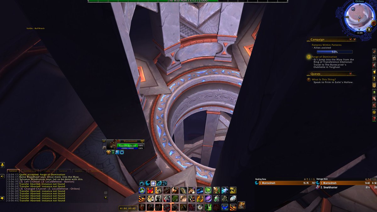 OneSimpleD's tweet photo. @BlizzardCSEU_EN well, i can't explain this but. I flew to Oribos from Aspirant's Rest, Bastion and when i came to Oribos nothis was there, nothing at all. So i tried to jump down to Torghast and well, here i am. It fixed itself after a few minutes but why did it happen? https://t.co/XI6s6jOytP