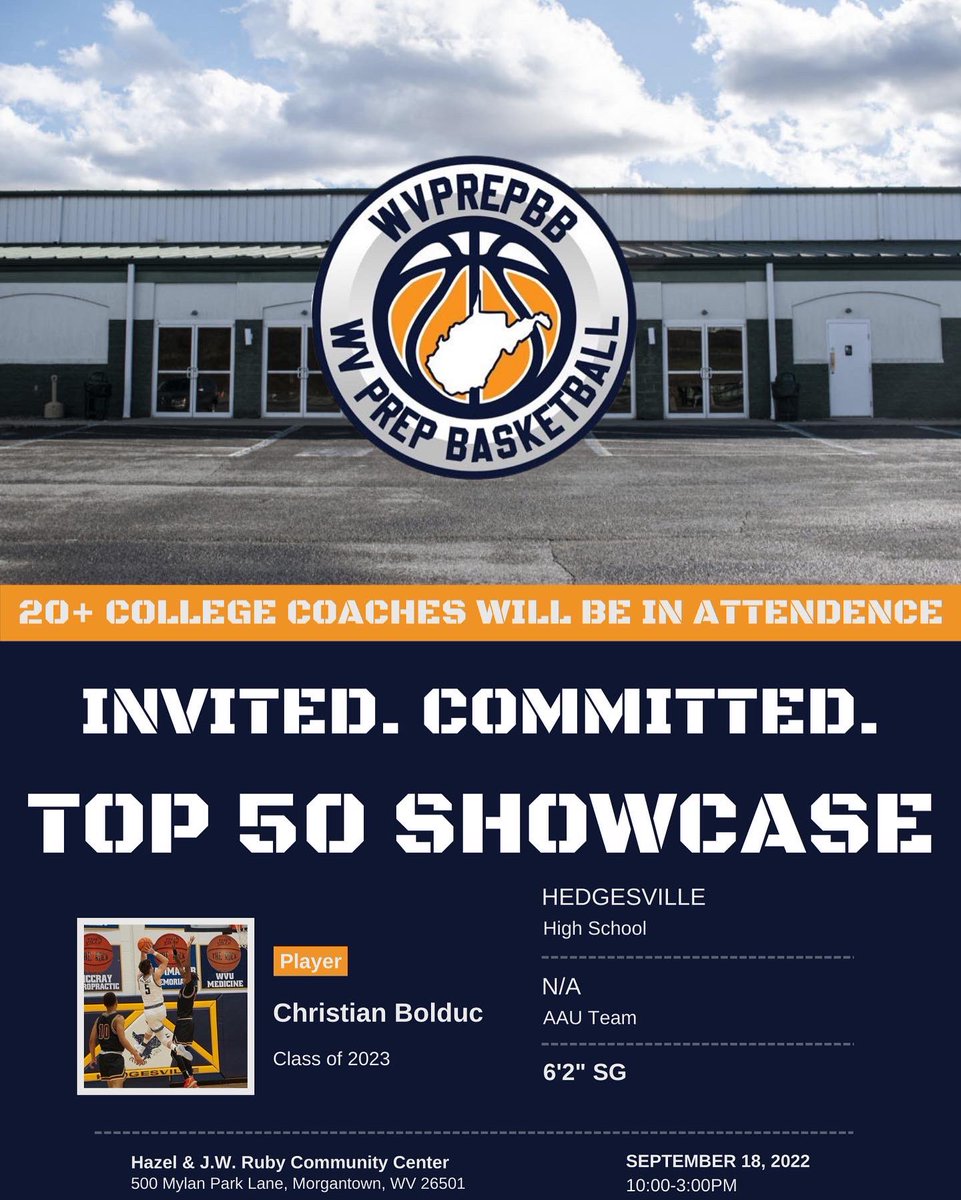 Invited. Committed. Christian Bolduc will be at the top 50 showcase.