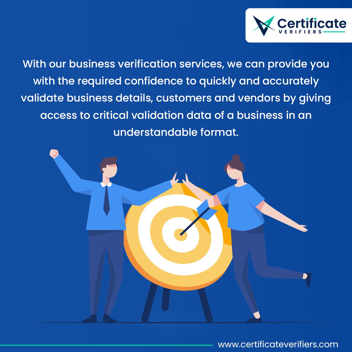 With our business verification services, we can provide you with the required confidence to quickly and accurately validate business details

Visit: certificateverifiers.com

#onlineverification #CertificateVerifiers #cv #busniessverifiers #document #verification #busniess