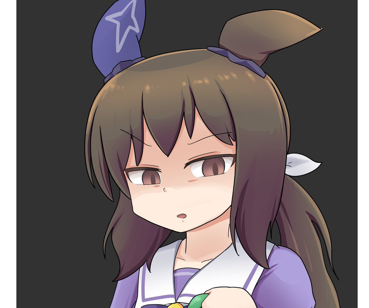 アドマイヤベガ(ウマ娘) 「お休み中なのに全然お絵描きしてないこのままじゃフォロワーさんからこんな顔されてし」|酢酸/Sakuラバクシンオーのイラスト