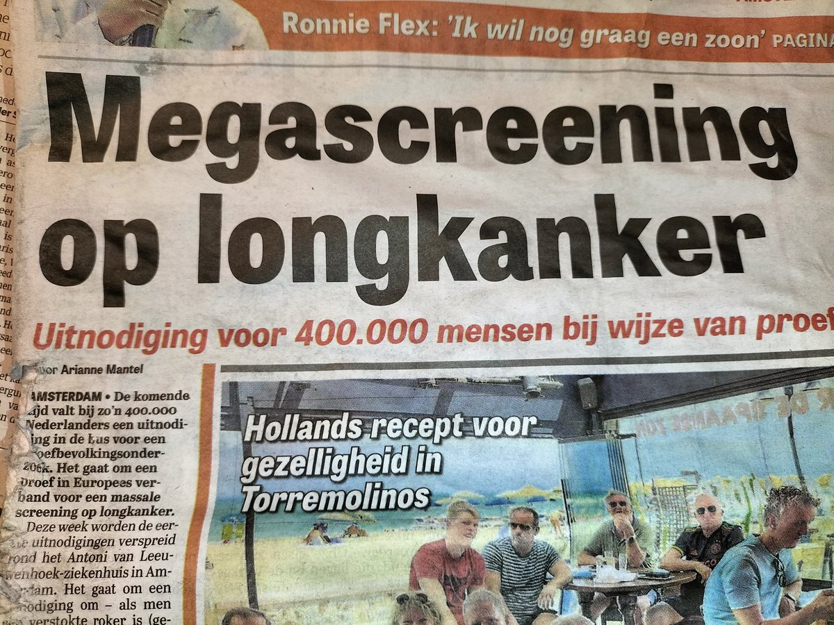 leeflang_m's tweet photo. Groot nieuws in De @telegraaf over #longkankerscreening, zonder ook maar één kritische kanttekening. 

Ja, screening leidt tot meer diagnoses en meer behandeling, maar niet per sé tot meer overleving. Ooit van #preventieparadox gehoord? Of #overdiagnose? #foutpositieven? https://t.co/eLWqgtLFW8