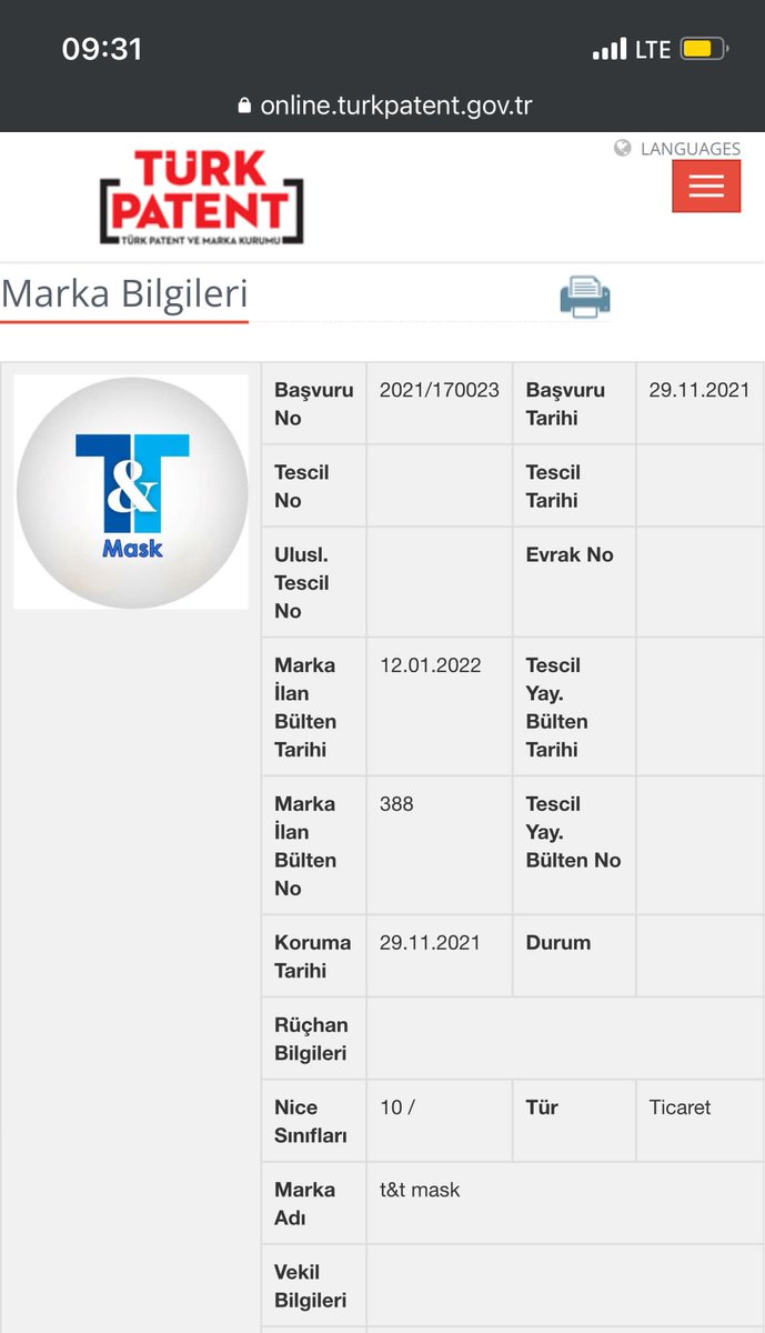 TarhanTelli's tweet photo. @TURKPATENT sizin bu dunya üzerinde esi benzeri olmamis kararlariniz karşında ben  size dava acmaktan yorulmadım helal TT Maske @ttmedicalgroup ismini ve markasi bizim tarafımızdan patentli olmasına rağmen simdi kalkip arkamizdan baska firnaya araya &amp; koydu diye onaylamak???? .. https://t.co/giaGWrWMnp