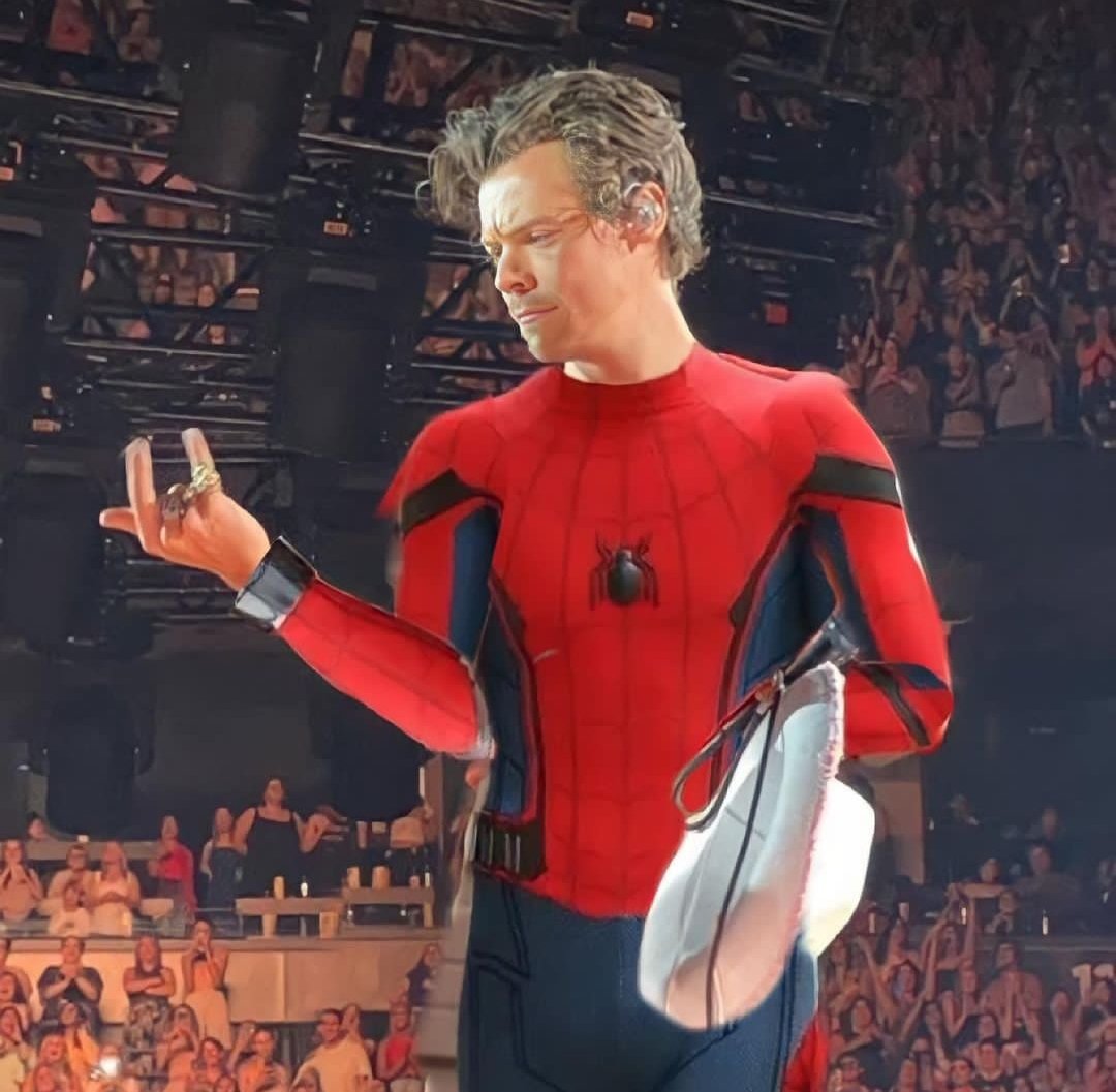 AMarina64's tweet photo. Ed ecco a voi Spider-Harry direttamente da Toronto #harrystylestoronto #HarryStyles #HarryStylesLoveOnTour https://t.co/98CvVEsgGG