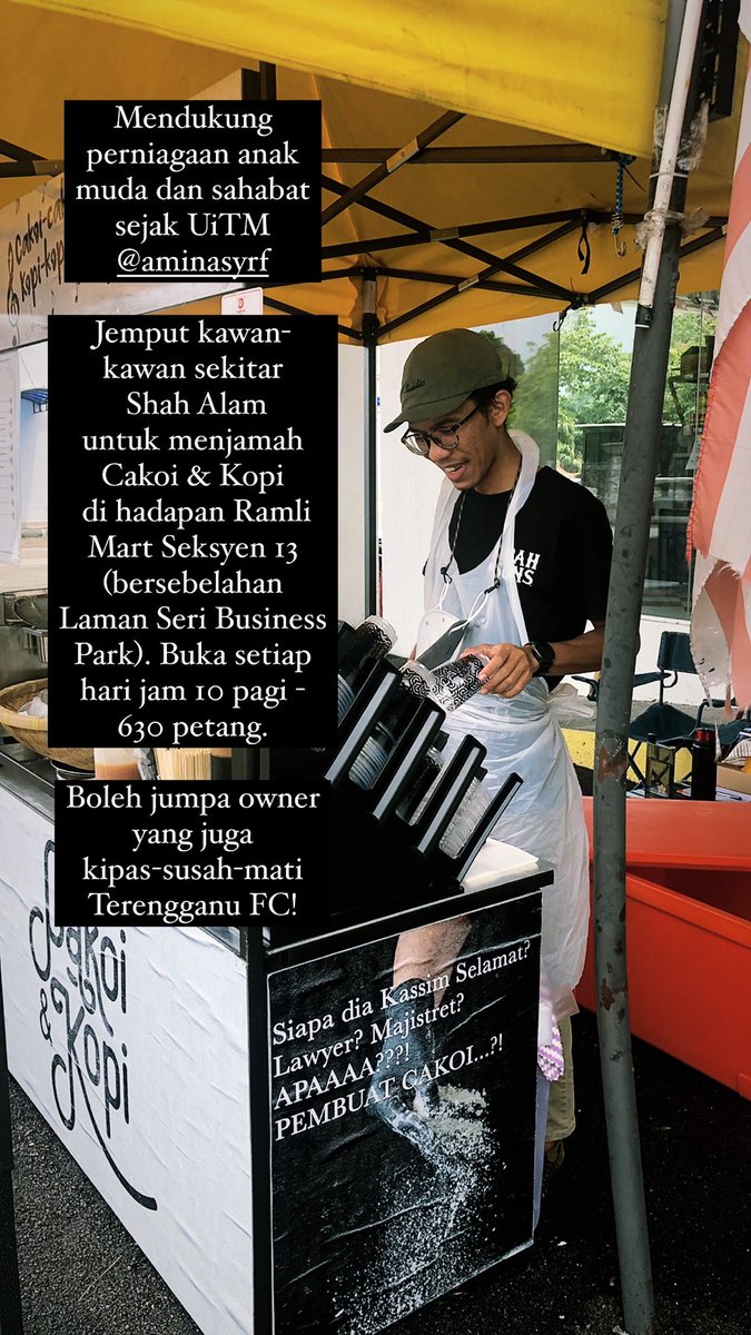 lalalatep's tweet photo. Kopi sedap, cakoi lagi sedap. Sangat berbaloi. Kawan-kawan boleh singgah untuk bersama menyokong usaha @aminasyraffff 💪🏾✨🌻#UsahaTaqwaMulia https://t.co/0mqdE6Zbth