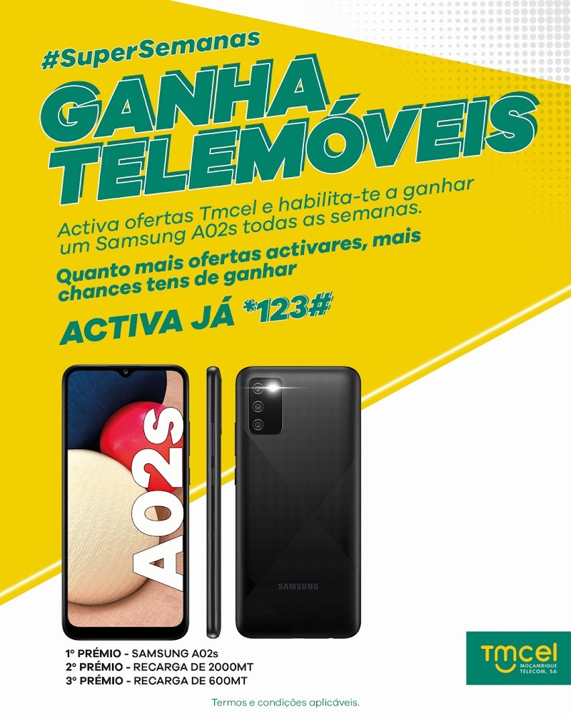 Tmcel_mz's tweet photo. Sabias que ao Activares Pacotes Tmcel a partir de 2 MT tens a chance de ganhar um Samsung A02s todas as semanas?
Activa Pacotes #Netgiro, #MaltaM, #GiroMini, #GiroPlus, #GiroMax e a cada pacote activo ganhas um ponto para o sorteio semanal deste Smartphone incrível. https://t.co/9BPTkbYwSK