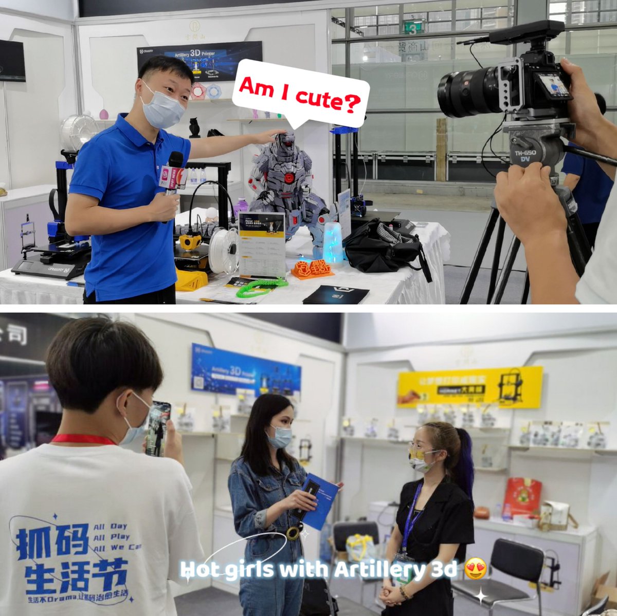 3DArtillery's tweet photo. Some pics share for CITE that is ongoing
.
We were interviewed and gained lots of curious
Artillery 3d printer exhibition is indeed popular in home technology show😆
.
.
.
#Artillery3D #3dprinting #3dprinter #ArtilleryHornet #artillerysidewinderX2 #artillerygeniuspro #citexpo https://t.co/HwF1jYmMi8