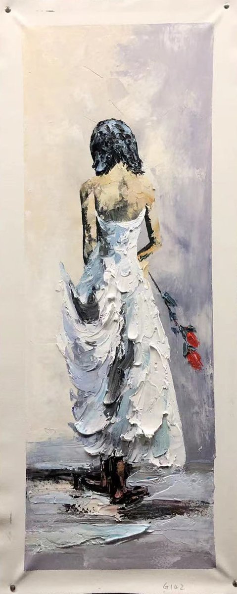 Abstract Beautiful Woman. Fashion Illustration. Acrylic Painting