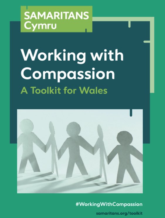 SamaritansCymru's tweet photo. #WorkingWithCompassion is our bilingual toolkit to help workplaces in Wales develop compassion & understanding when dealing with poor mental health & suicide & improve interactions between staff, customers, clients or service users. Download for free π https://t.co/KkBWrHoy5V https://t.co/UY48FeKeCY