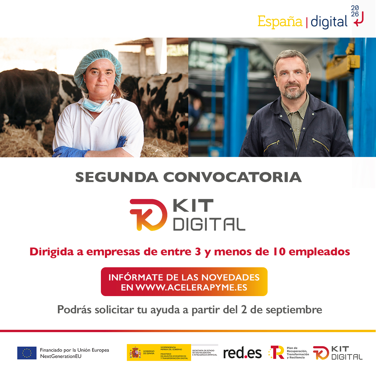 La #Digitalización es importante, si tienes entre 3 y menos de 10 empleados podrás solicitar tu bono de 6000€ dentro del programa #KitDigital a partir del 2 de septiembre 👌
<a href="/_minecogob/">Economía, Comercio y Empresa</a> <a href="/redpuntoes/">Red.es</a> 

ℹ️my.mtr.cool/mpdywqdhcg