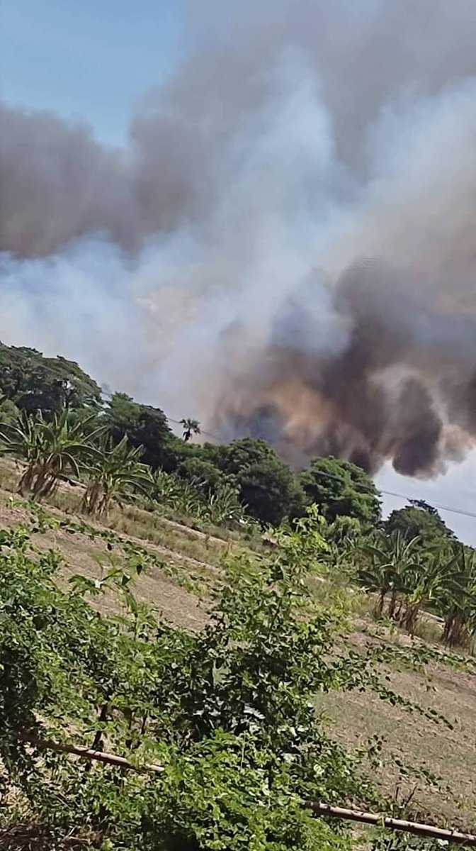 miN13700's tweet photo. By firing guns, junta troops &amp; PyuSawHtee thugs raided &amp; burned Ngatamyaw vlg in Magway's Yesagyo tsp at ar 10am on Aug17 without fighting, forcing locals to flee. They also stormed Ngatamyaw vlg including monastery, looted ppl's property &amp; burned 11 motos on Aug11
#2022Aug17Coup https://t.co/Bwm2ImUOh0