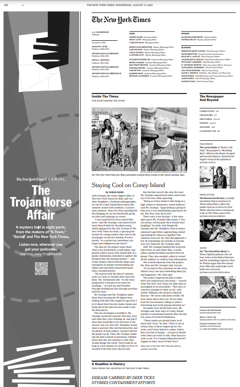 Second story in today's📰: My look at the making of the recent <a href="/nytimes/">The New York Times</a> for Kids Coney Island photo essay.

“Being at Coney Island is like being in a high school or elementary school hallway,” <a href="/itsjoshocampo/">Josh Ocampo</a> said. “Approaching a group of kids was a very intimidating experience."