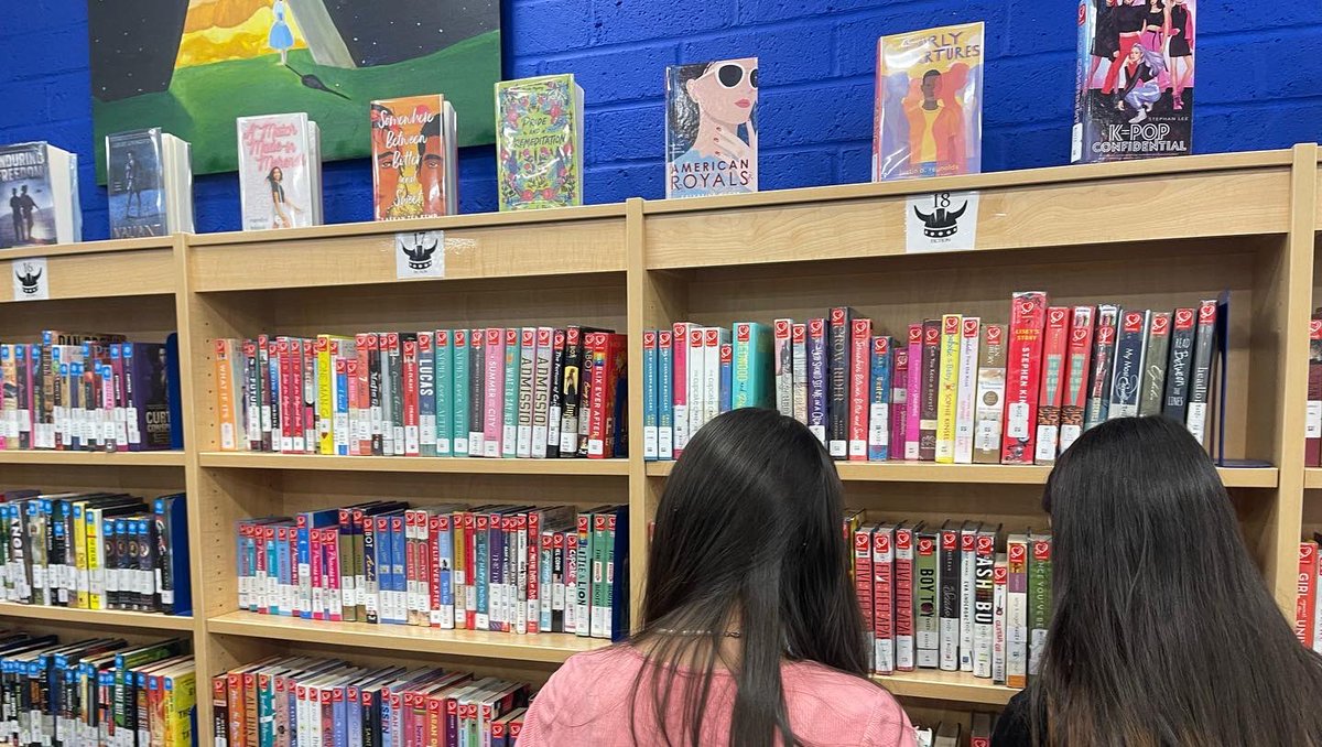 GareyHSLibrary's tweet photo. Real talk. Our new and improved Viking Library &amp; Media Center is pretty awesome. It was literally a labor of love - genrefication by subject, new sitting area, whiteboard table/art area, game corner and soon to be 3 eSports rooms. They asked - we made it work.💙🫶🏽💛 #gareyvikings https://t.co/Yf9Ml2pidu