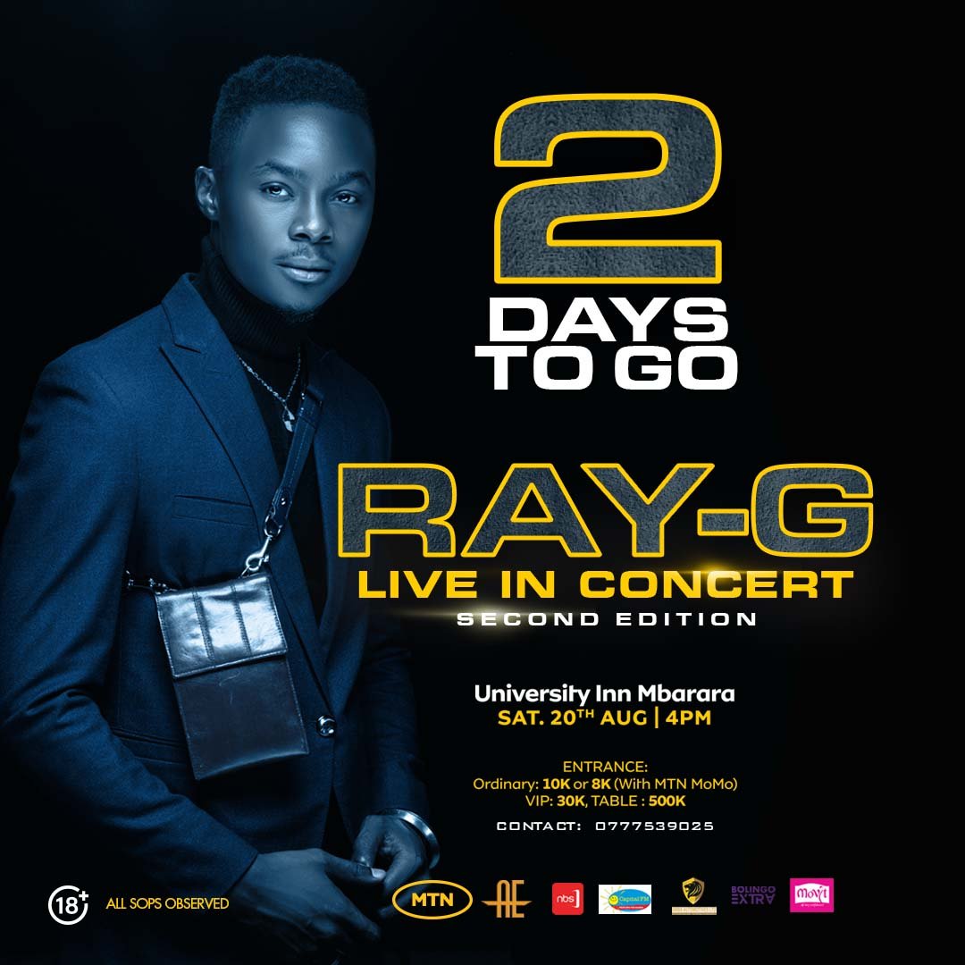 Enaku ibiri zonka...
Get your tickets guys before you lack one. 
My favourite musician will be performing on Saturday. 

#RayGLiveInConcert20thAug2022