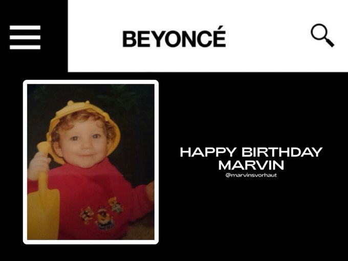 Beyoncé wishes a happy birthday on her website. 