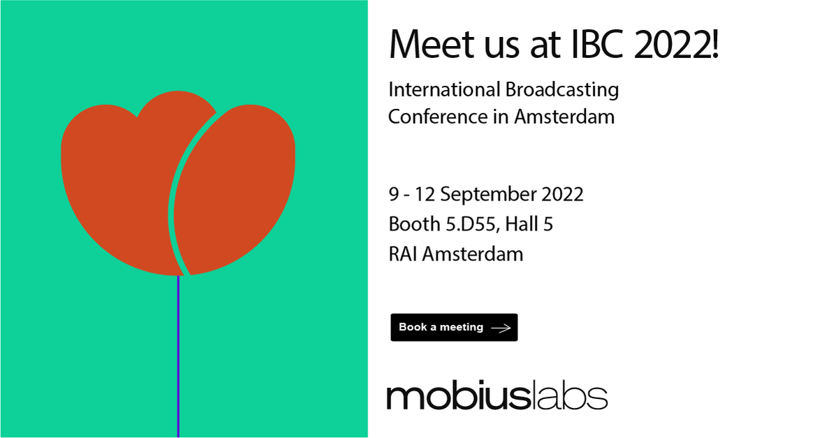 Mobius_Labs's tweet image. #IBC2022 is fast approaching and @Mobius_Labs team will be on-site to talk about all things #VisualDNA. To discover the benefits of #VisualDNA including #AItagging and #facerecognition with advanced feature analysis, book a meeting 👉 bit.ly/3QvI9PA