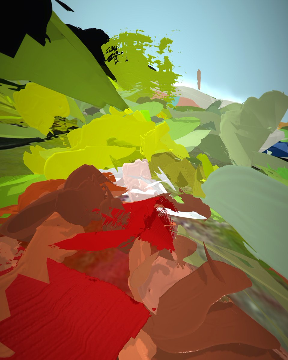 _AlisonGoodyear's tweet photo. More of my virtual abstract painting #VーABpainting #slowpainting ‘Green Palette No.1' which was shortlisted for the #beeppaintingprize2022 #elysiumgallery on till 10th Sept #TiltBrush #OpenBrush #AlisonGoodyear #PollockKrasnerFoundation #PKF #palette #VRア #VR #art #phygital https://t.co/vrctAOf6eP