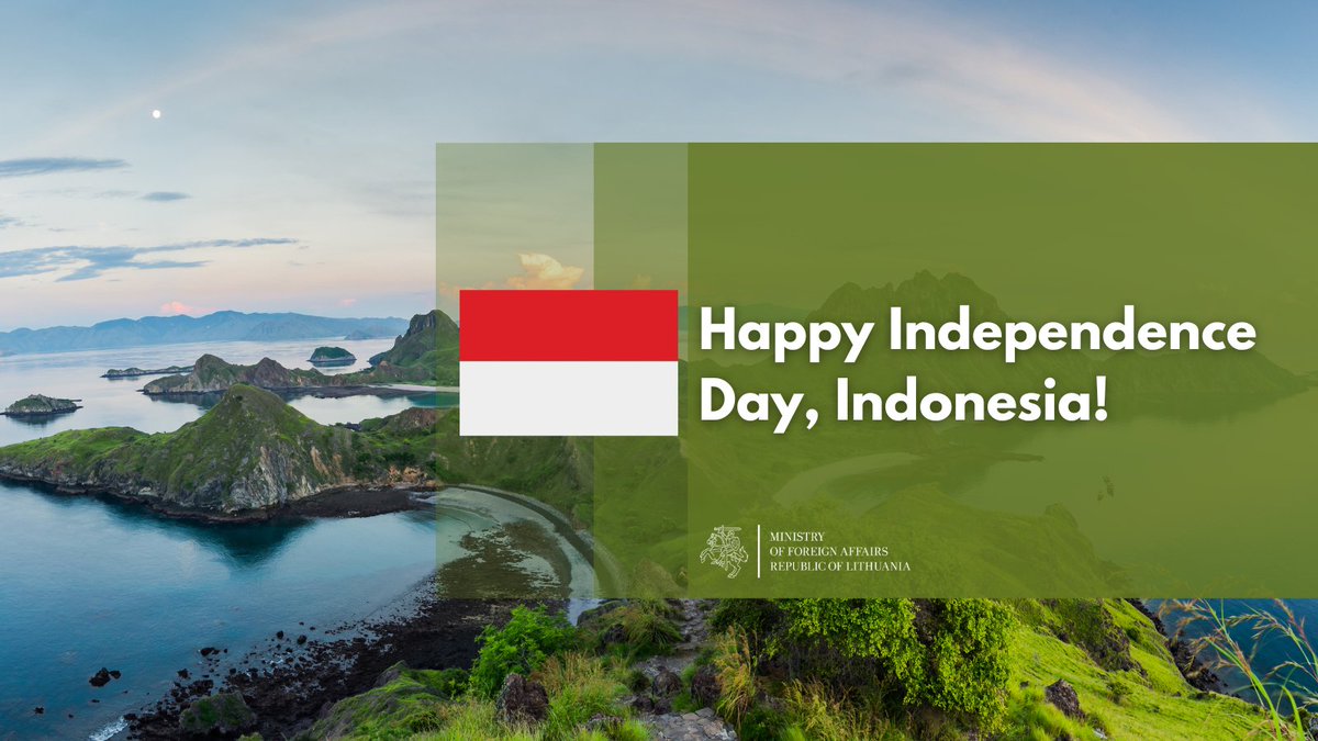 Warmest congratulations from Lithuania 🇱🇹 to all the people of #Indonesia on the occasion of the #IndependenceDay! Ready to work together for advancing bilateral ties and explore opportunities 🤝 for new partnerships. Wishing happy celebration!🎉