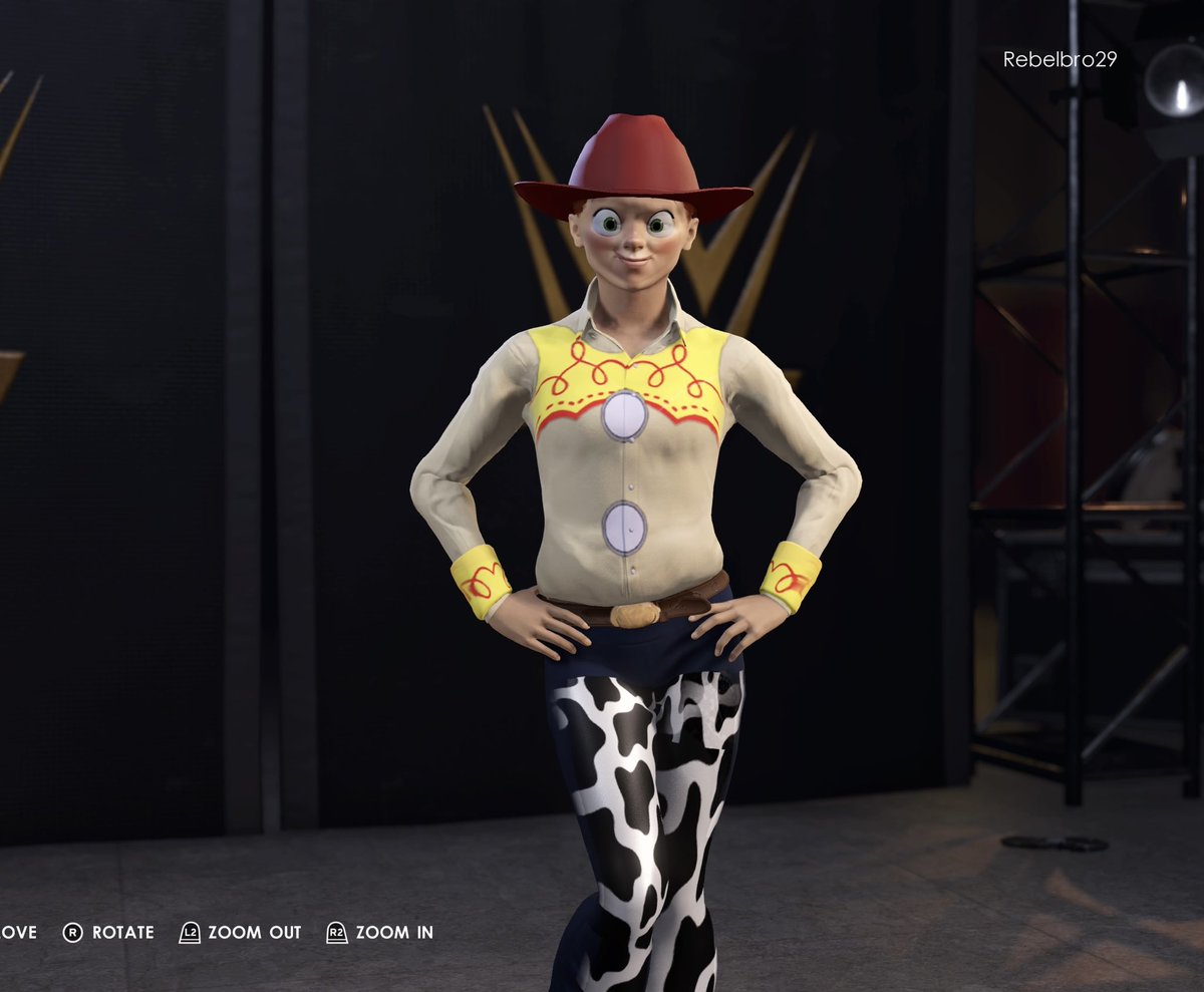 RebelCaws's tweet photo. “YEE-HAW!” Jessie from Toy Story is now uploaded. #WWE2K22 #WWE #disney #ToyStory @Disney @toystory @WWEgames https://t.co/goFAAMJMkI