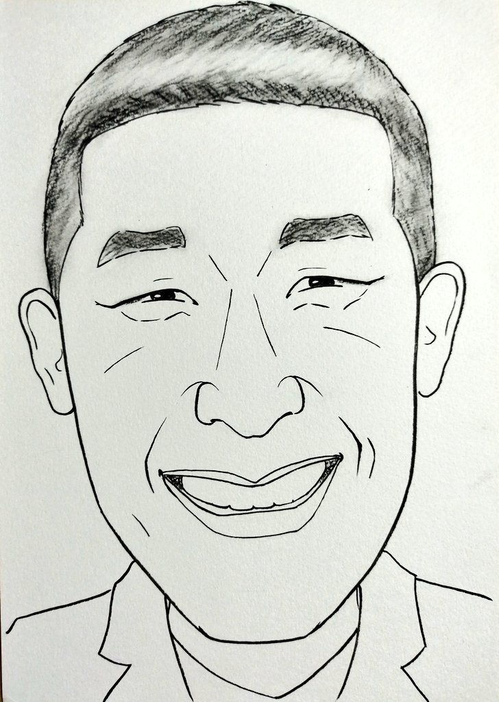 kumazaru39's tweet photo. 似顔絵1日1枚チャレンジ2日目！
#田村裕 さん  #似顔絵 #麒麟 https://t.co/a52NBKVkwI