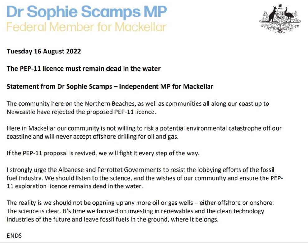 MackellarVoices's tweet photo. PEP11 - an environmental issue of local significance which appeared resolved (despite a challenge in the Federal Court) is again in the political spotlight. Read
1. @SophieScamps statement👇2. Coast Community News article  
#MackellarMatters https://t.co/eVQGCJFK0Z