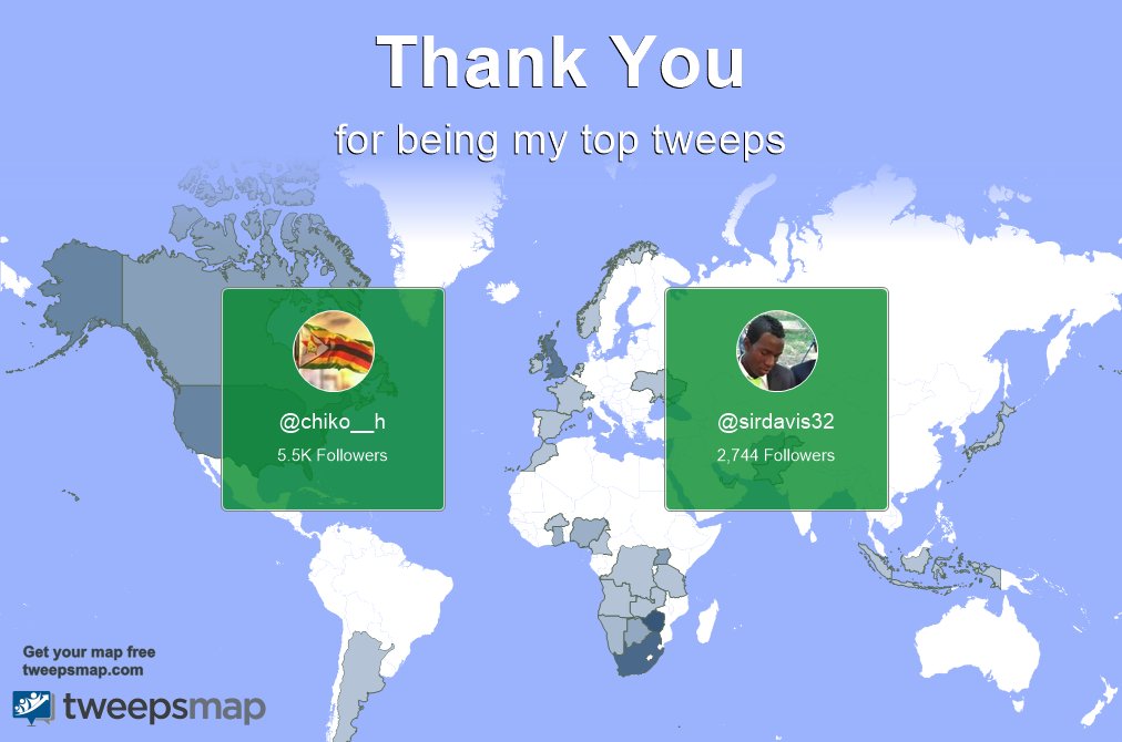 Special thanks to my top new tweeps this week <a href="/chiko__h/">Chico🖤🇿🇼</a>, <a href="/sirdavis32/">daviemtizira</a>