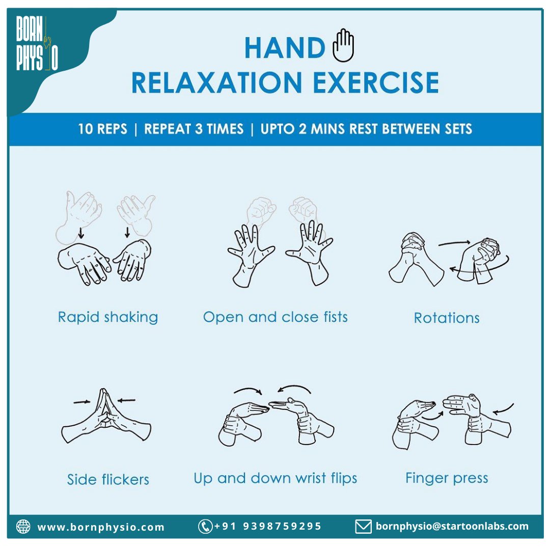 BornPhysio's tweet photo. Do you ever feel that your hands actually hurt and you’re not able to do anything😖

Do these simple hand relaxation exercises and see quick results✋🏻

Save it and follow daily!👍🏻
.
.
.
#handexercise #choosephysio #handrelief #easyexercise #exercisetips #exerciseideas #bornphysio https://t.co/K5DDwfjZ02