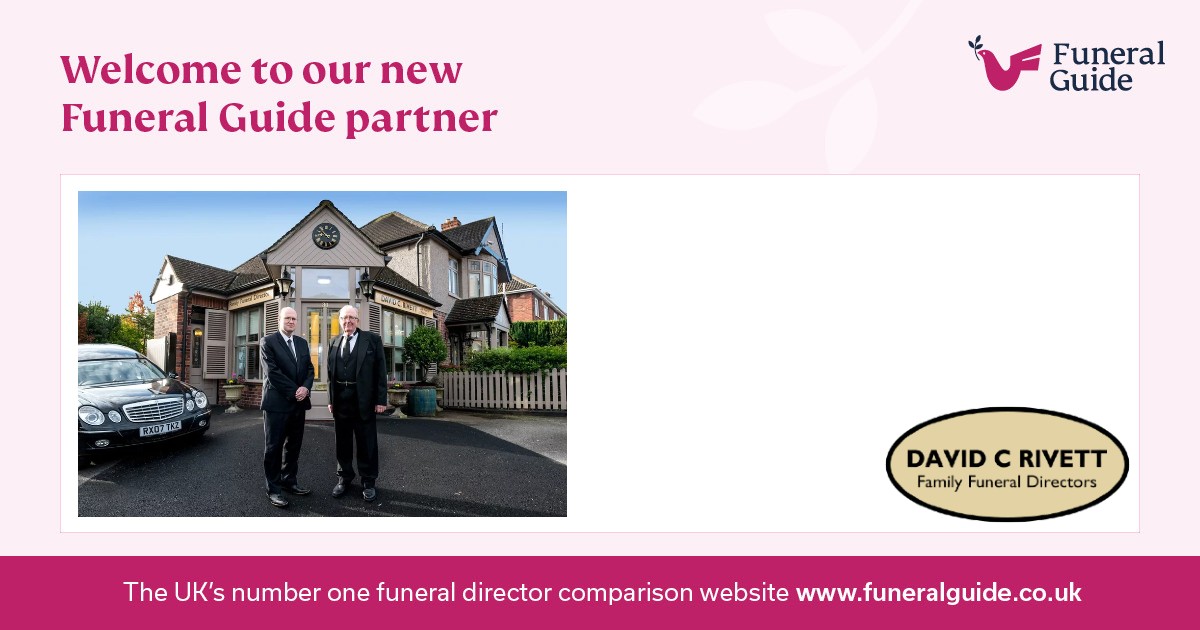funeralguideUK's tweet photo. Welcome to our new partner David C Rivett Family Funeral Directors!
David began his funeral career in the 1960s, and is now very ably assisted by his sons James and Christopher and his wife Sandra, who together make up the team.
#Welcome! #FuneralGuide https://t.co/y5uOtdvyhv