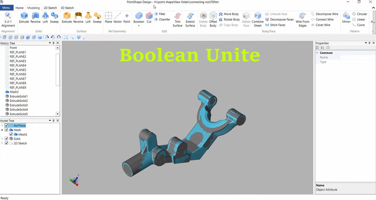 PointshapeS's tweet photo. How to unite solids into one body with the Boolean feature of PointShape Design?

1. Click Boolean and choose an option of Unite.
2. Select all solid bodies and hit the "Ok".

#reverseengineering
#3D_Scanning
#engineeringchallenge https://t.co/nEOA8bC7Rm