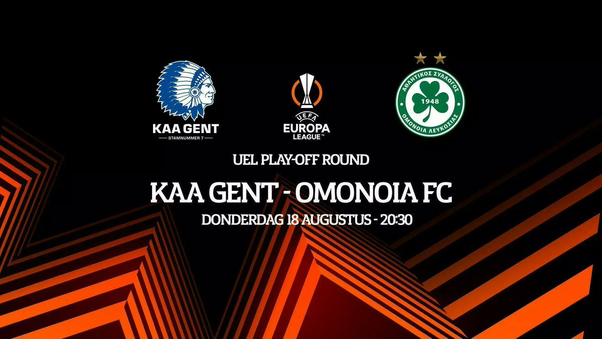 ARAG_KAAG's tweet photo. KAA Gent staat aan de vooravond van haar achtste @UEFA campagne op rij. We ontmoeten het Cypriotische @OMONOIAfootball in de Play Off ronde van de @EuropaLeague (1/10) #COBW #kaagent https://t.co/ObO2WYVGex