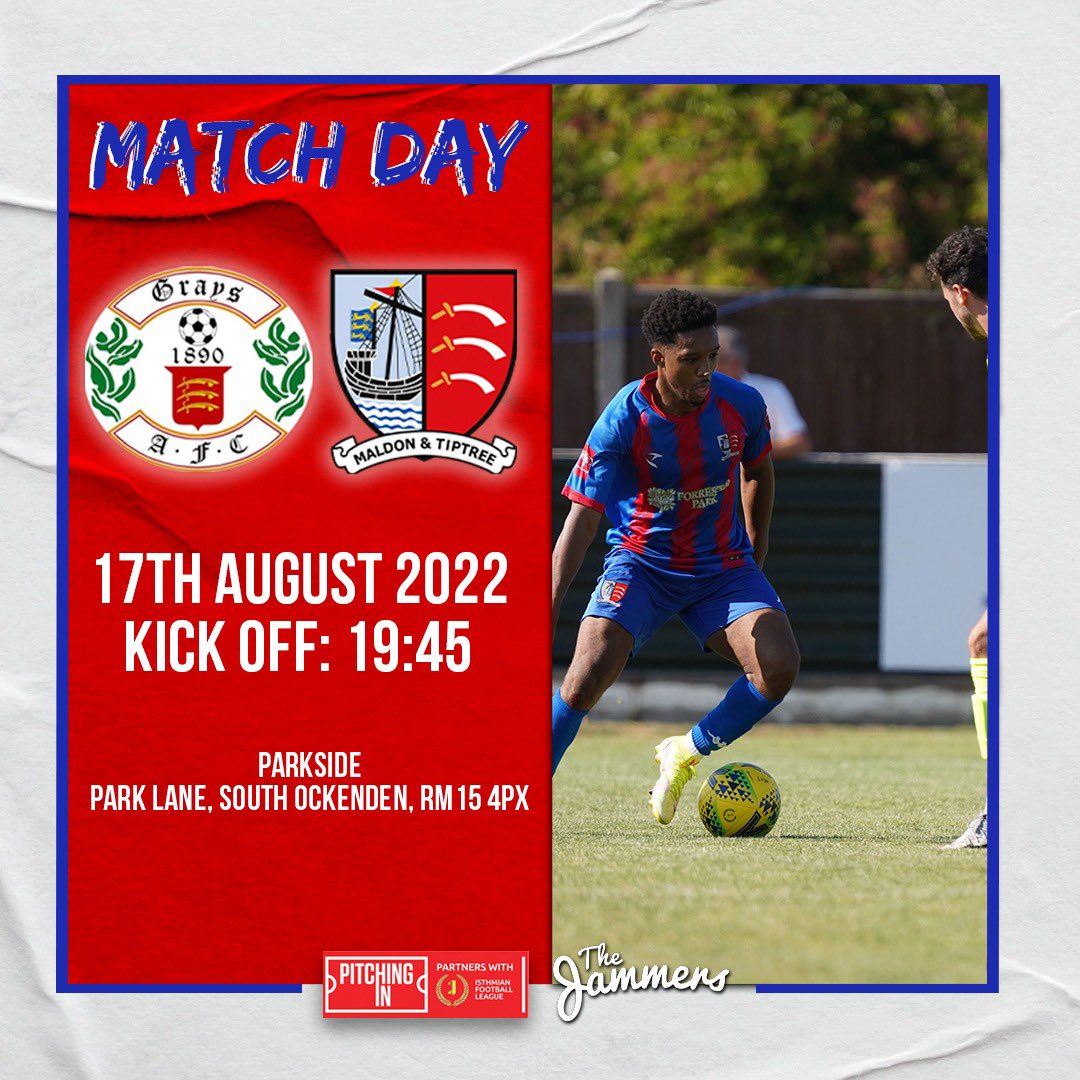 🚘 ON THE ROAD!

Our first away game of the season takes us to the place we finished last season. 

🔜 <a href="/GraysAthleticFC/">Grays Athletic Football Club</a> 
⏰ 19:45
🏟 Parkside, Park Lane
#️⃣ #GRAMAL

Can Abes’ boys find their first win of the season?

#Jammers 🍓