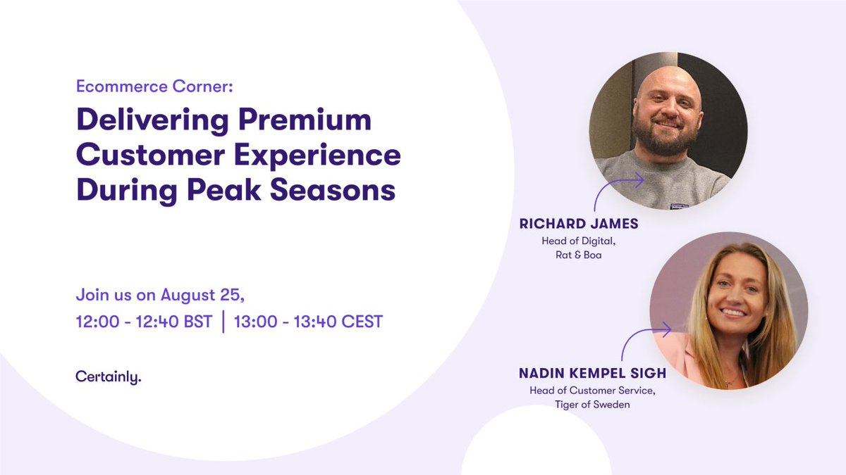 Join MC and our guests on August 25th for a five-star webinar on their strategies for making every customer feel valued during traffic spikes! 

Event Link:certainly.io/ecommerce-corn…