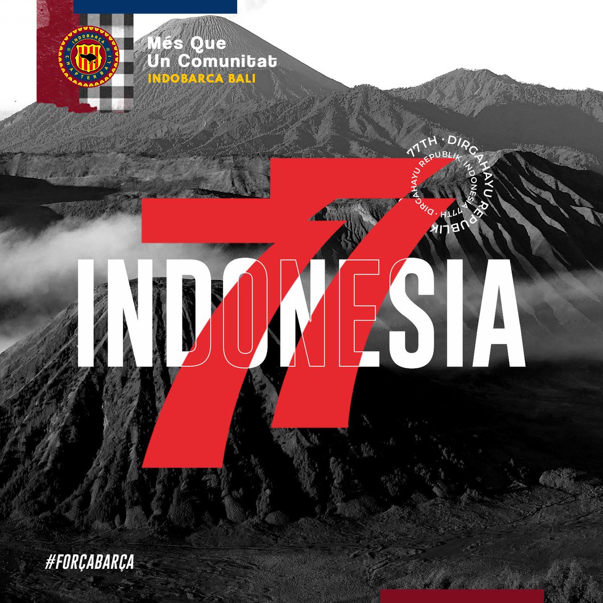 INDOBARCA_BALI's tweet photo. Dirgahayu Republik Indonesia tercinta yang ke-77, makin berkah dan sejahtera Masyarakatnya! Merdeka ✊
#Indobarca #indobarcabali #Forcaindobarca https://t.co/s0CZEfS1BB