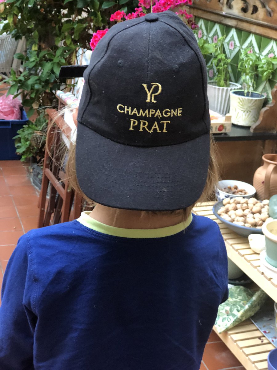 Geoffpet's tweet photo. Young person off to #TheHundred today. Headgear thanks to the excellent @ChampagnePRAT https://t.co/BCpoXYgO9W