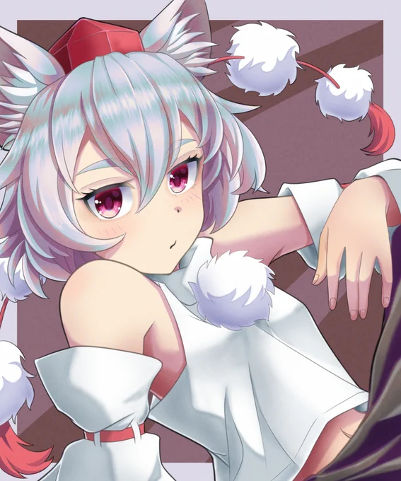 イラスト完成しましたアンニュイ椛さん真夏の哨戒が続いてお疲れモードのようです#東方Project #犬走椛 