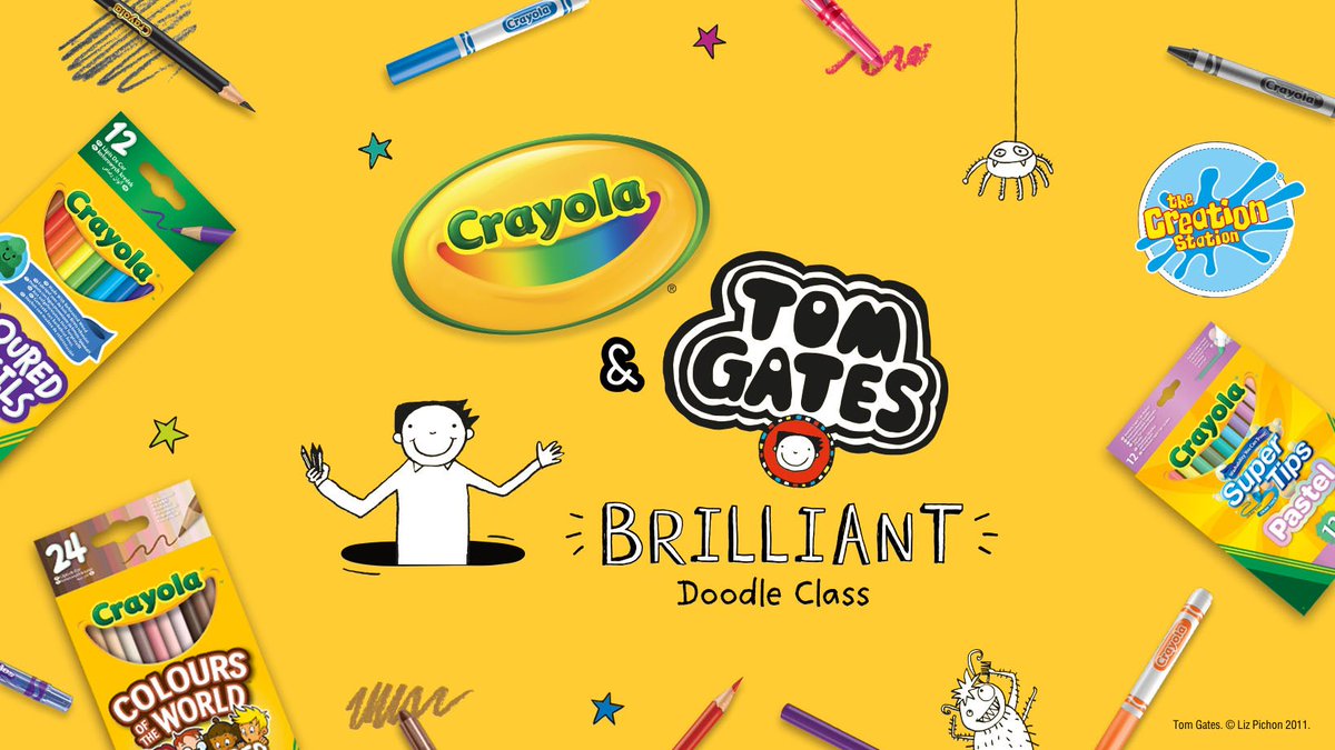 Creation Station and Crayola partner with Tom Gates creator Liz Pichon. Read more at bit.ly/3JY2xGH