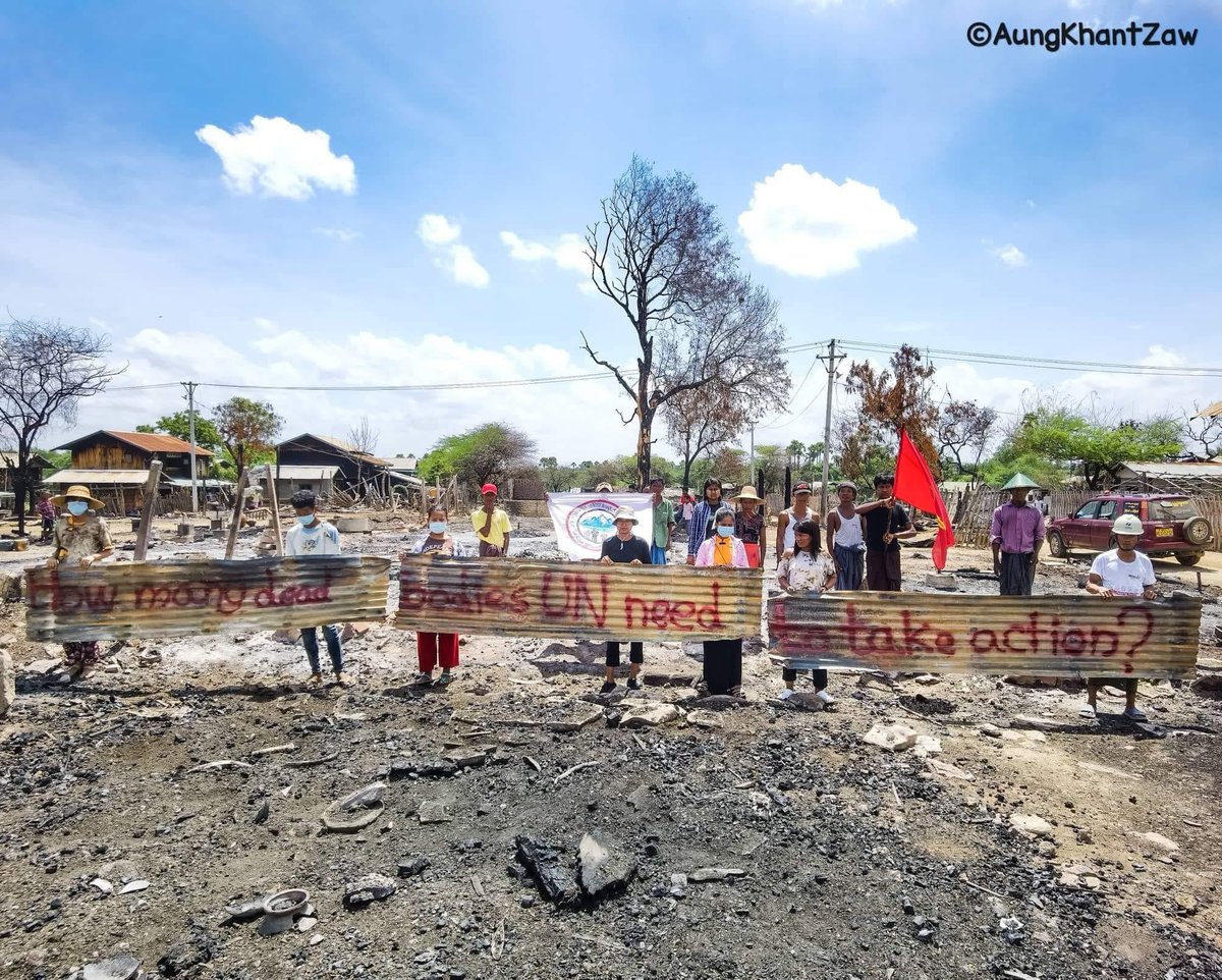 tin_min_htet's tweet photo. How many dead bodies @UN need to take action?
#WhatsHappeningInMyanmar #UN https://t.co/SBr8iFeU0P