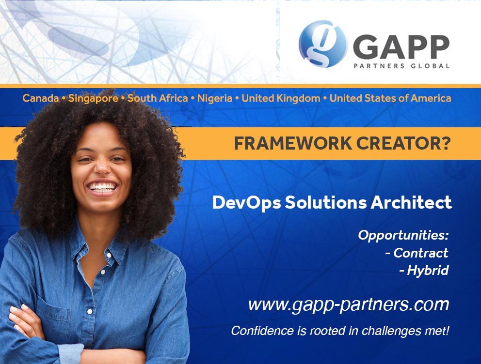 DeWald98660604's tweet photo. #solutionsarchitect   FRAMEWORK CREATOR?
An excellent career opportunity for a DevOps Solutions Architect with 5 years experience, working with a Telecoms Giant in Africa. 
Reach out to Leigh-Anne and click on our e-Recruiting platform: https://t.co/0fPz8JBTVK

#aws #awstraining https://t.co/hw4WCfGo5R