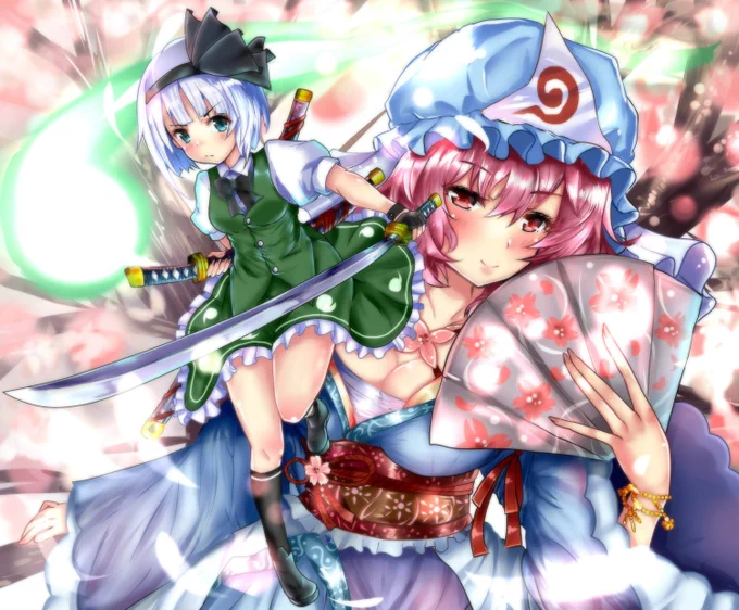 昔よく、みょんとか、幽々子様を描いていたけど・・・こんな感じ、pixivだともっと昔のやつあるけど・・・ 