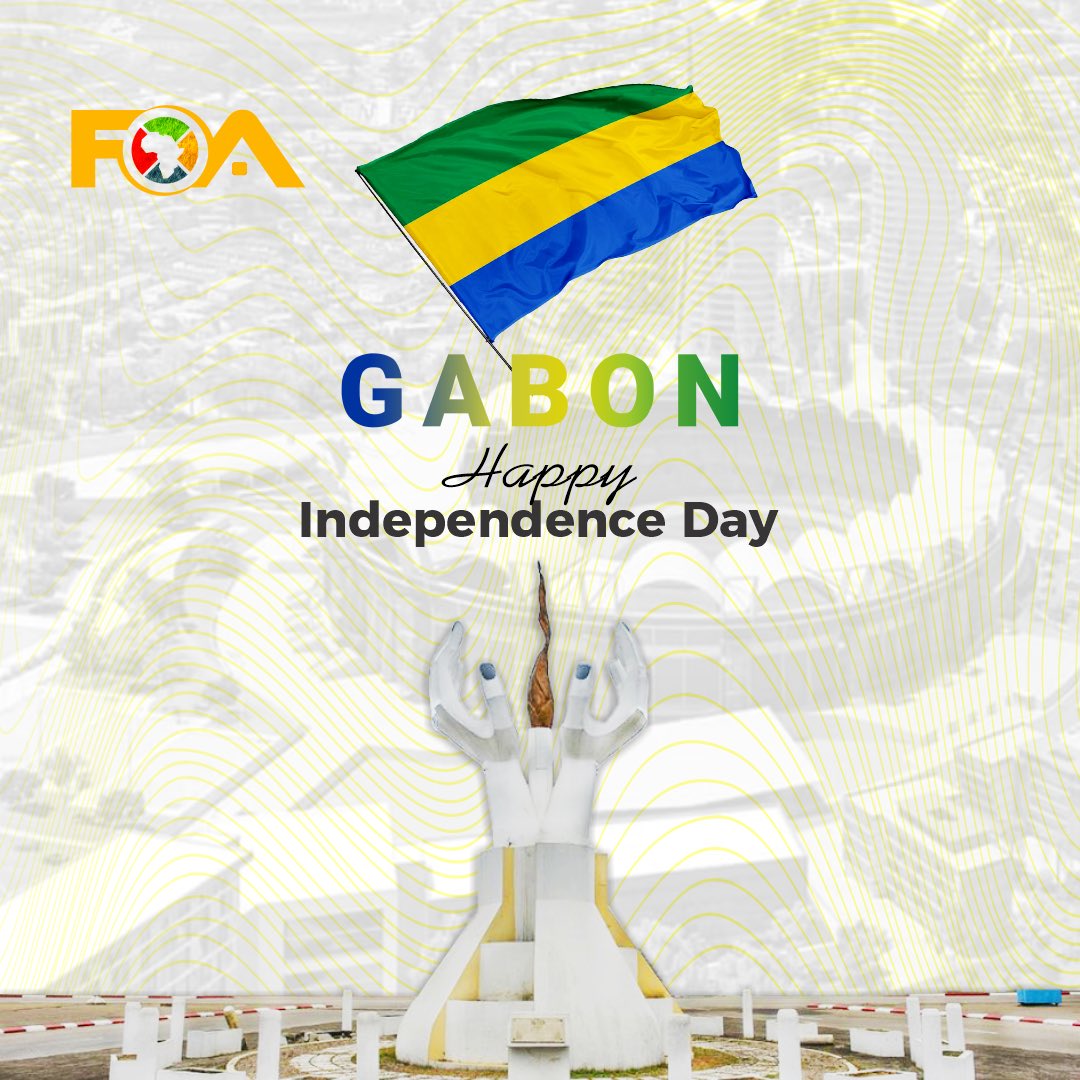 foa_network's tweet photo. On this day in 1960 Gabon, the last of the four territories, which had formed French Equatorial Africa, achieved independence. 

Happy Independence Day to Gabon🇬🇦🇬🇦🇬🇦🇬🇦🇬🇦 

#foatv #africa #gabon https://t.co/yW9DSLL9Tg