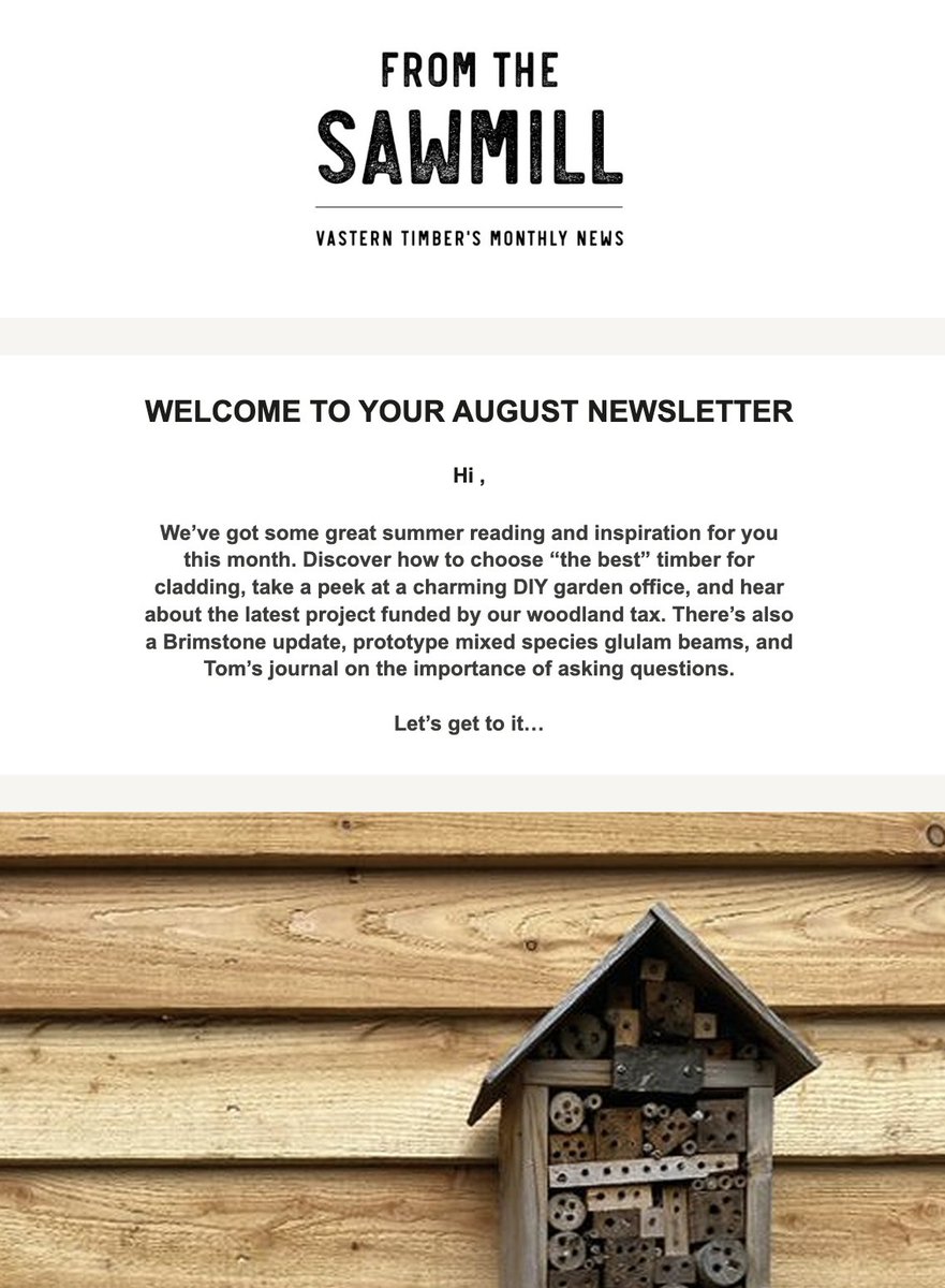 VasternTimberUK's tweet image. News From The Sawmill:

🌳FAQ: “the best” timber for cladding
👩‍🎓Mixed species glulam project
❓Why we need to ask more questions

🧵👇👇👇

#Timber #News #UKTimber #GrownInBritain #SustainableConstruction #Regenerative #Forestry
#CircularEconomy #ClimateCrisis #Ask