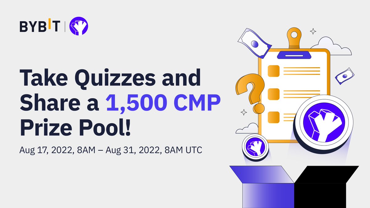 📝 Quiz Time! Take Quizzes and Share a 1,500 $CMP Prize Pool!

🔥 Show us how well you know about #Caduceus and be one of the 250 lucky winners to share the prize pool!

✅ Follow <a href="/Bybit_Official/">Bybit</a> &amp; @Caduceus_CMP
✅ RT + Tag 3 friends
✅ Complete the quiz: go.bybit.com/e/t1ze0z4yxsb