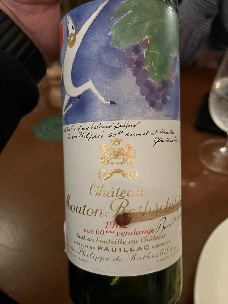 mossman1975's tweet photo. Not often you get to try an ‘82 #chateaumoutonrothschild once in your life if you’re lucky. It certainly didn’t disappoint! #winereplife #winerep https://t.co/UndZ8h9Ijb