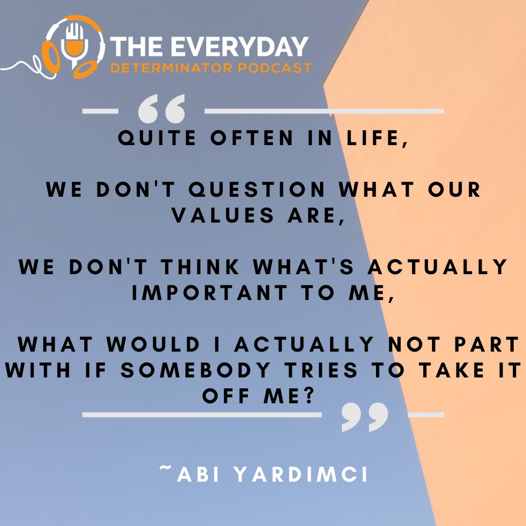 DeterminatorPod's tweet image. Our guest, @AbigailYardimci spoke about values as being something you wouldn’t give up if someone tried to take it away, a non-negotiable that is the foundation for all that you do! 

#EverydayDeterminator #podcast #values
